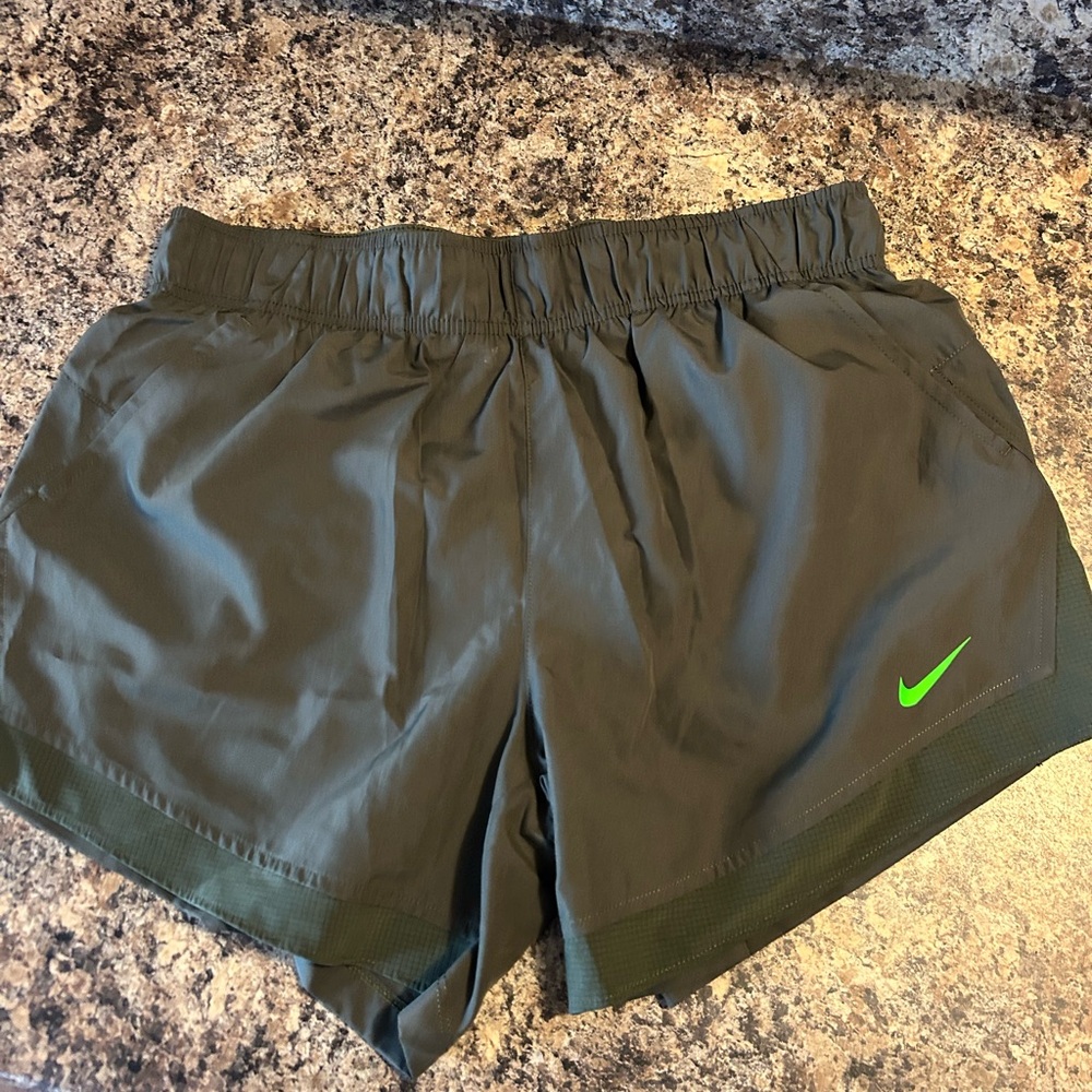 Nike Women's Olive Green Athletic Shorts